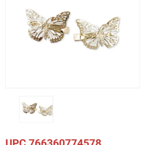 INC 2-Pc. Gold-Tone Butterfly Hair Clip Set - Picture 4 of 5